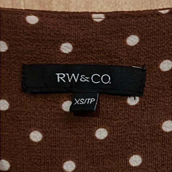 RW&Co Polka Dot Jumpsuit Brown Sz Extra Small - Picture 3 of 4